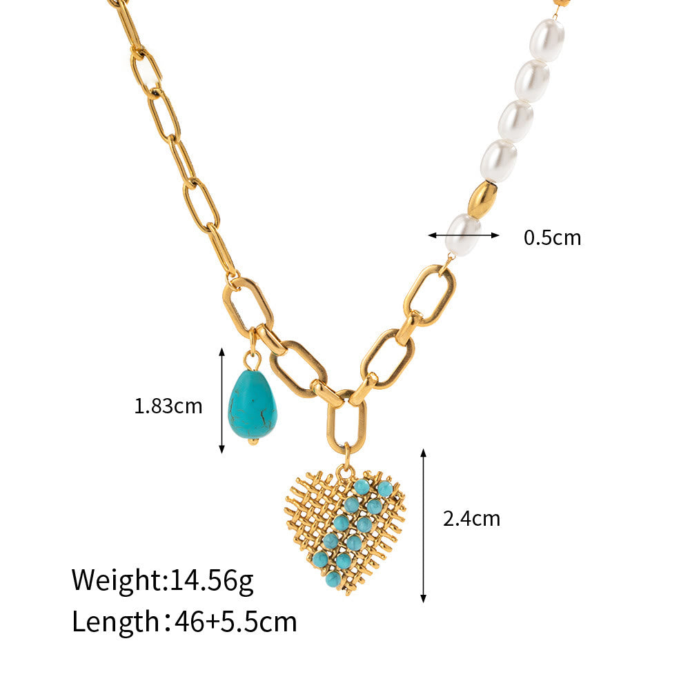 Olivenorma Gioielli in acciaio inossidabile color oro 18K Anello collana 