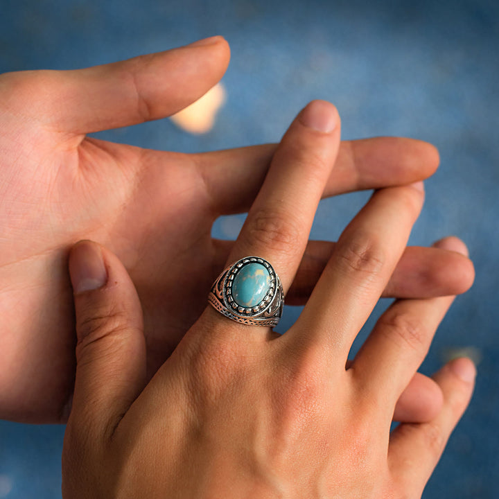 Anello da uomo in argento turchese Olivenorma
