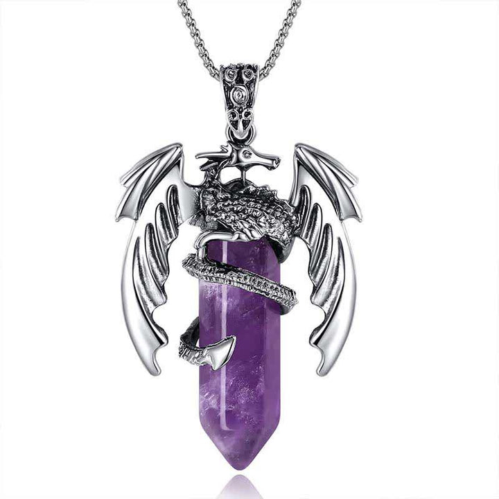 Collana Reiki con pietra curativa in cristallo di drago vintage Olivenorma 