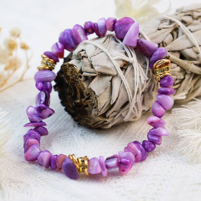 Bracciale Olivenorma con perline di cristallo frantumato e pietra irregolare