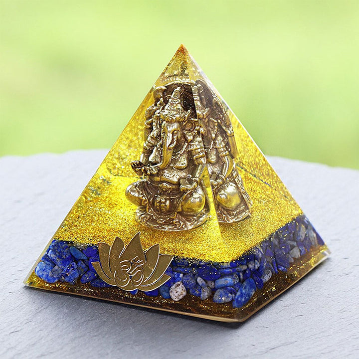 Olivenorma Lapislazzuli con simbolo di elefante Piramide di Orgone