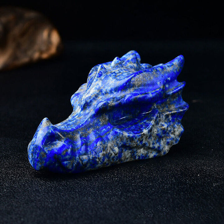 Olivenorma Decorazione con pietra preziosa a forma di teschio con testa di drago da 3,2 pollici