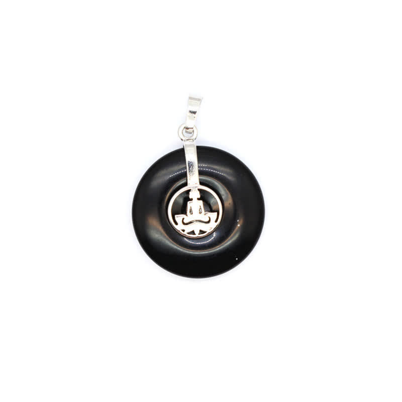 Collana con fibbia della pace in cristallo naturale Olivenorma e albero della vita