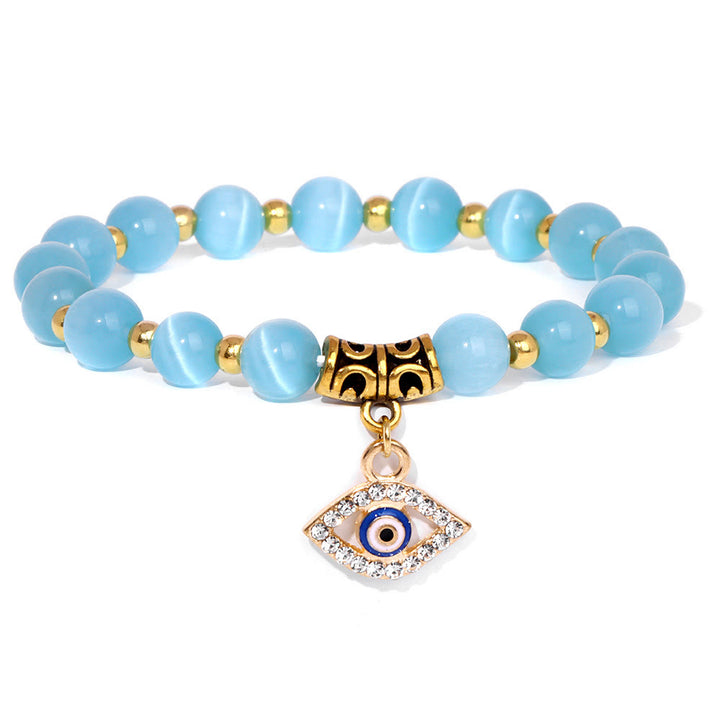 Bracciale con ciondolo malocchio in pietra naturale Olivenorma