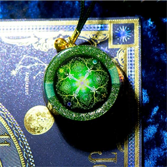 Olivenorma Stella Luna Sole Quattro Elementi Reiki Ciondolo Orgone Collana 