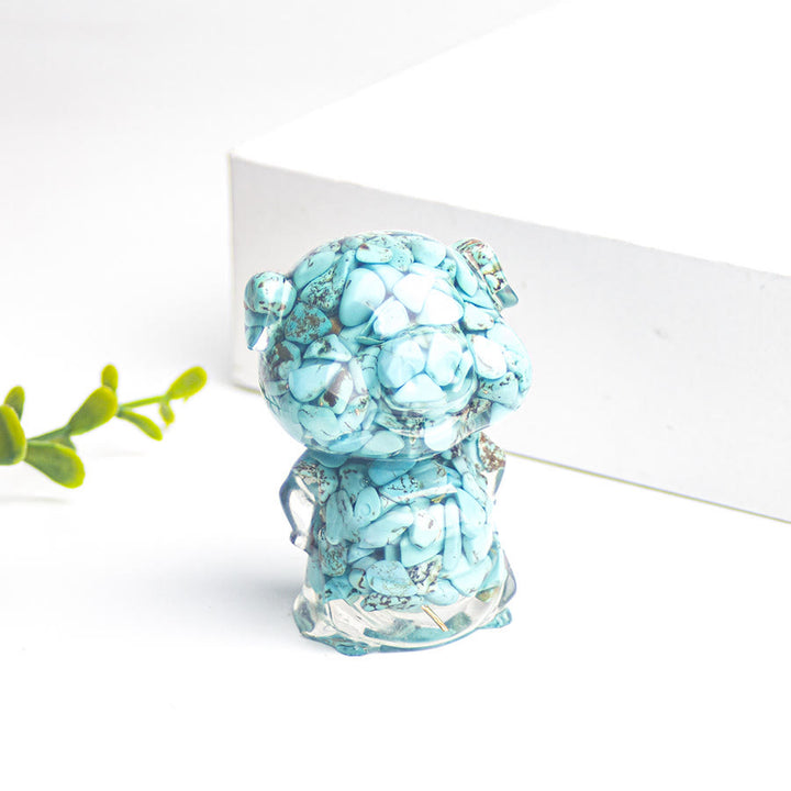 Olivenorma Piggy Decorazione con pietra preziosa portafortuna