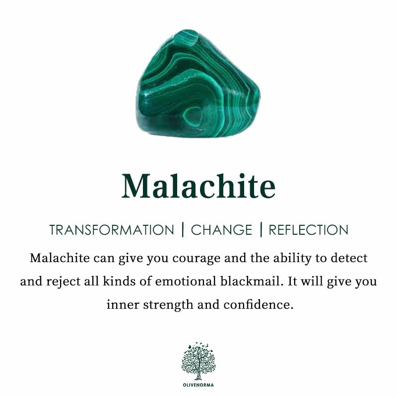 Collana con albero della vita in malachite naturale Olivenorma