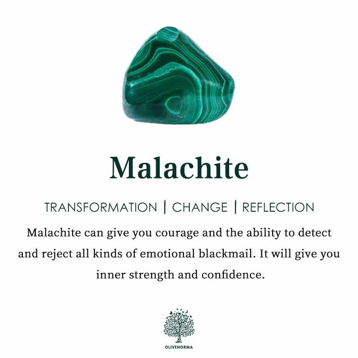 Collana con albero della vita in malachite naturale Olivenorma
