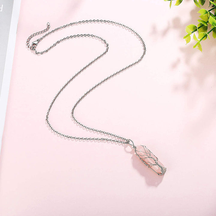 Collana in cristallo Olivenorma con pietra preziosa dell'albero della vita