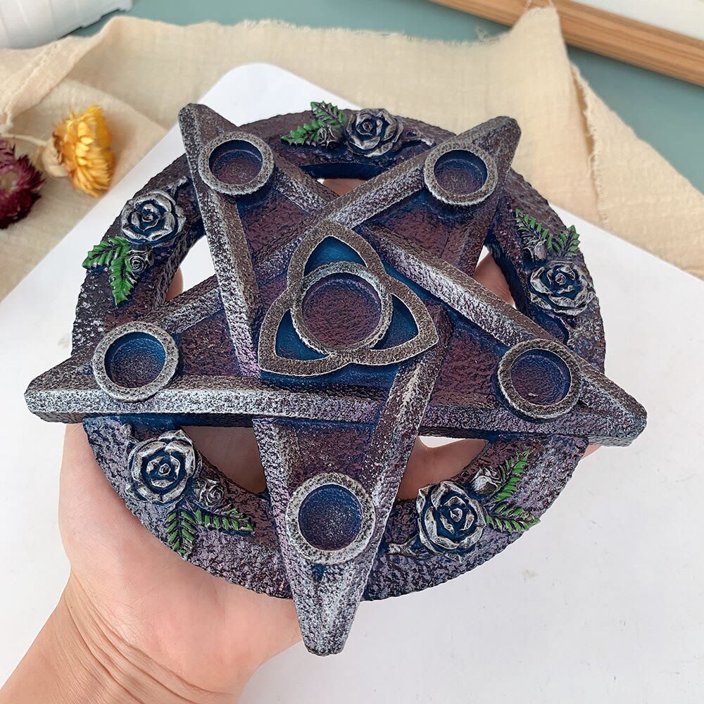 Supporto per sfera di cristallo con telaio a stella a cinque punte Olivenorma