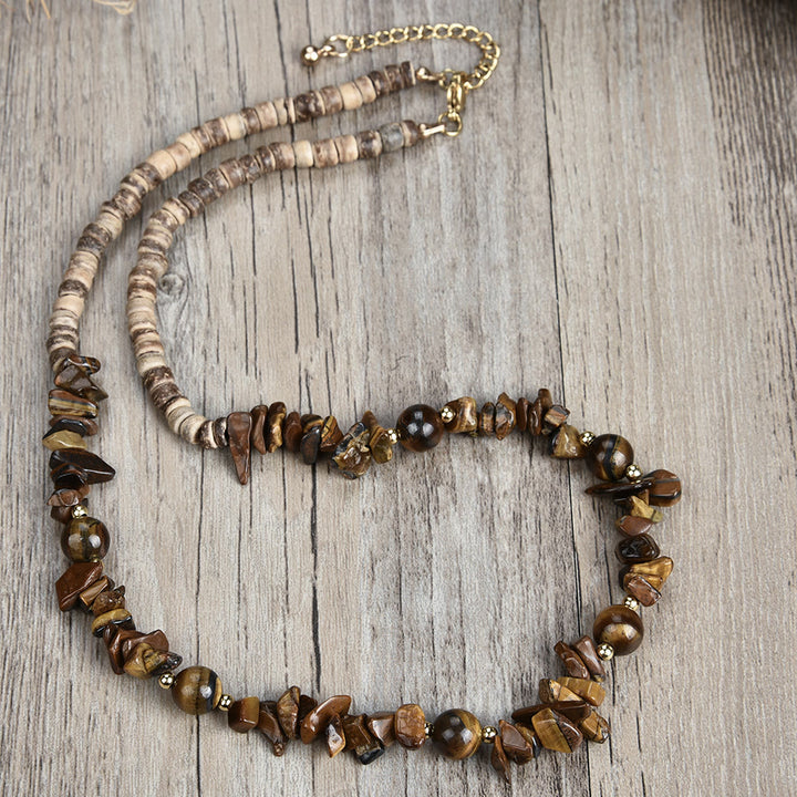 Collana con ciondolo a forma di palla di perline in pietra naturale Olivenorma