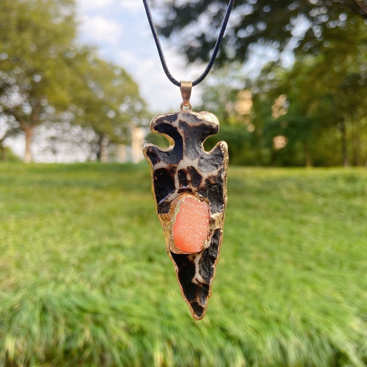 Collana con scudo freccia ancora in cristallo naturale Olivenorma