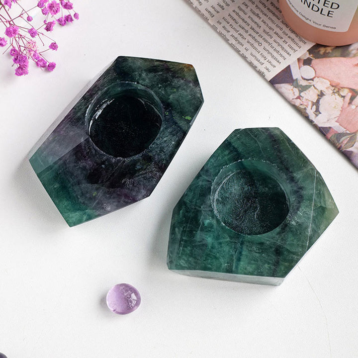 Portacandele in fluorite verde Olivenorma Polish Natural Stone