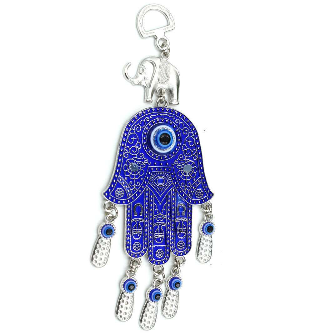 Olivenorma Blue Evil Eye Hamsa Ornamento Decorazione da parete 