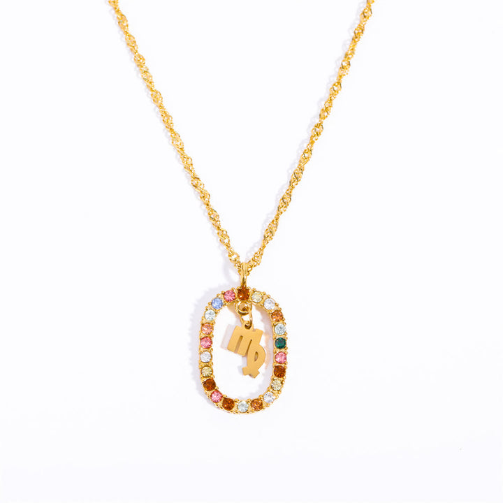 Collana Olivenorma Zircone traforato Ovale Costellazione Zodiacale