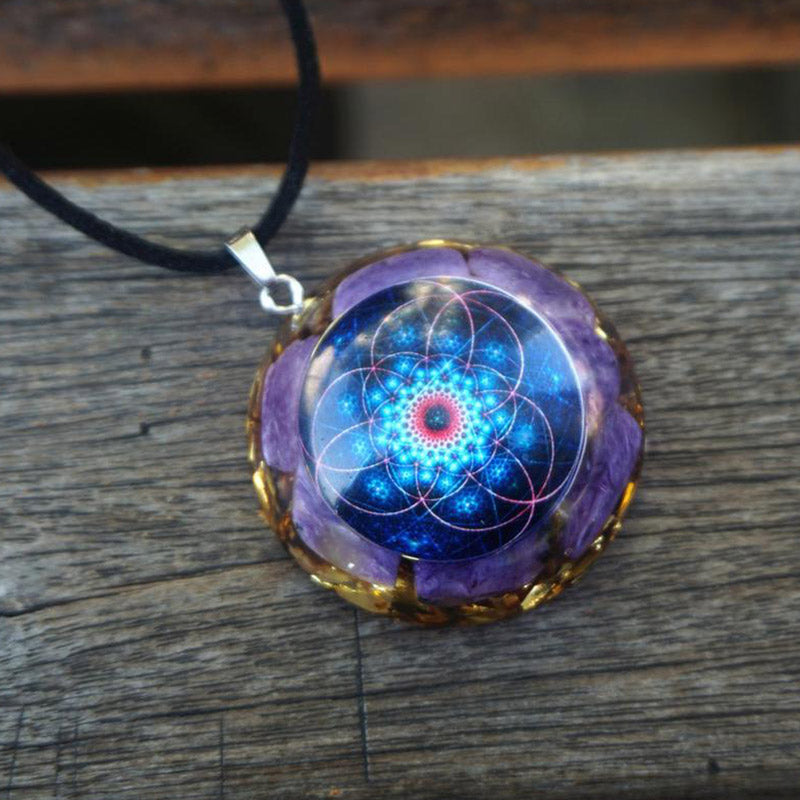 Collana con pendente Charoite naturale Olivenorma