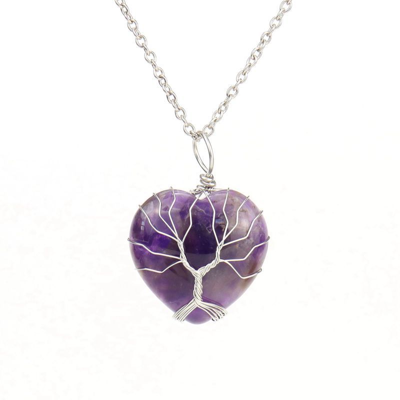 Collana a forma di cuore in cristallo naturale Olivenorma
