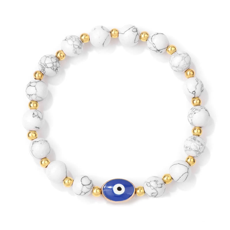 Olivenorma Braccialetto Occhio di Tigre Blu 8mm Malocchio