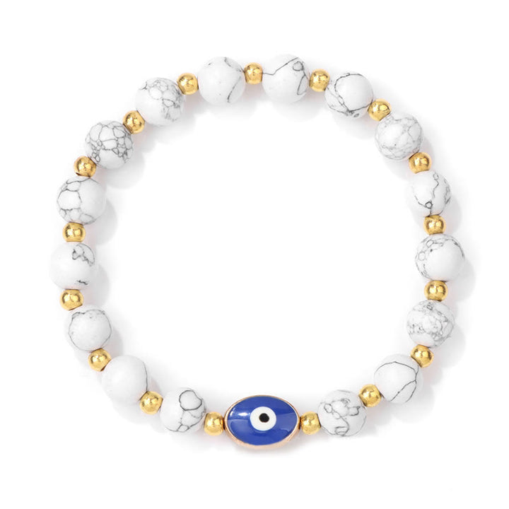 Olivenorma Braccialetto Occhio di Tigre Blu 8mm Malocchio