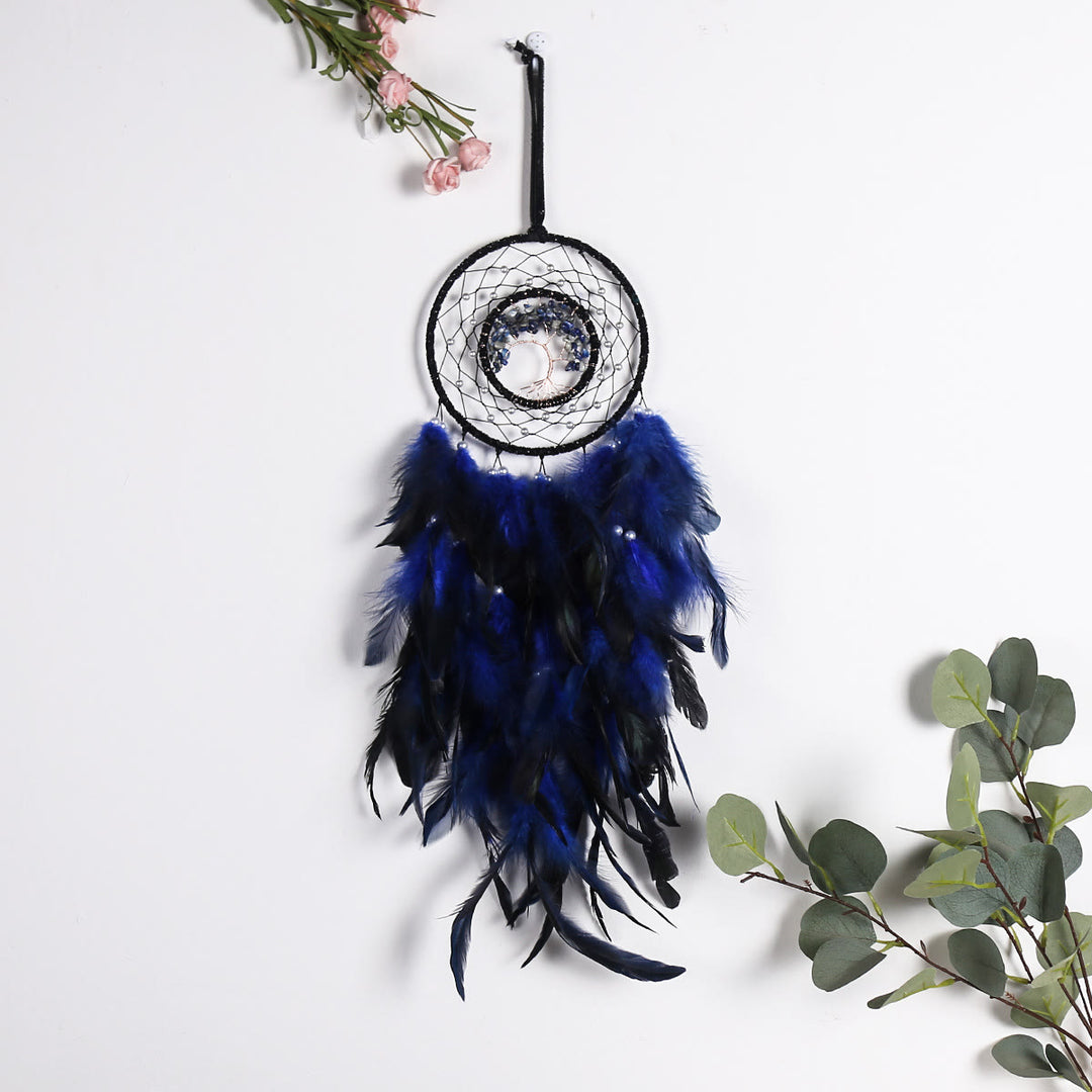Olivenorma Albero della vita Sodalite blu Ghiaia Dream Catcher