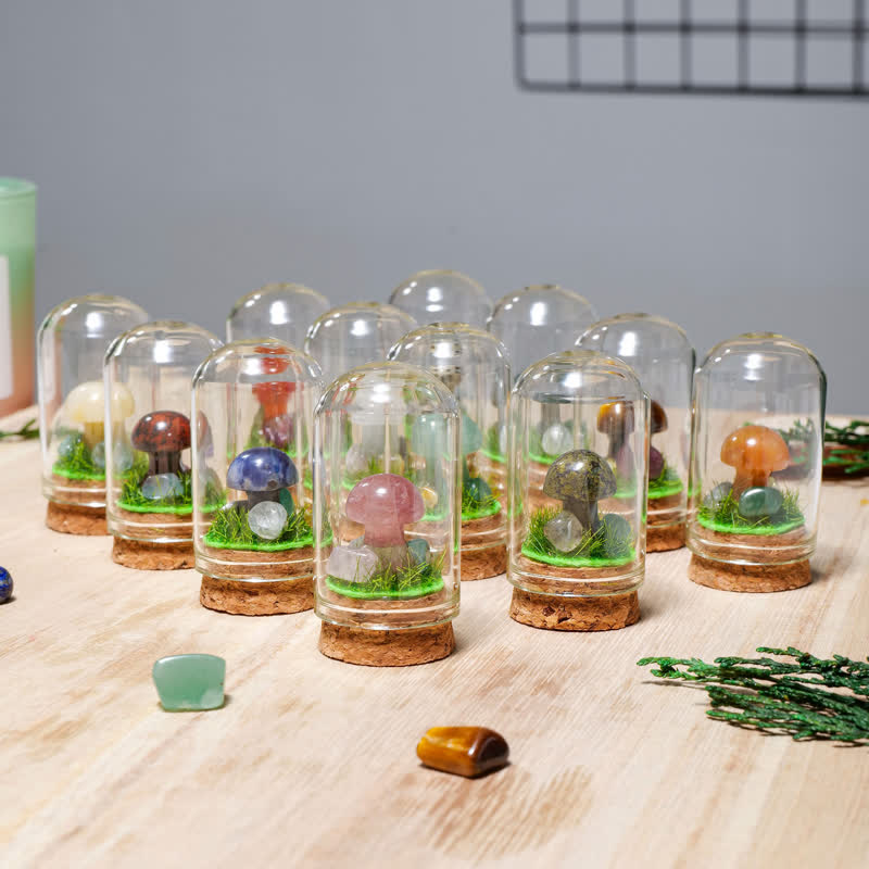 Olivenorma Copertura in vetro Decorazione a fungo in cristallo naturale