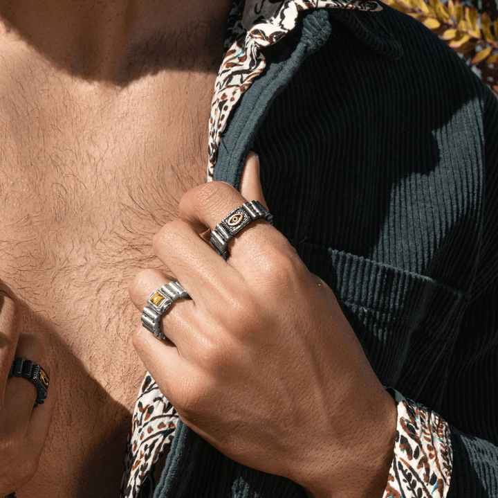 Anello Mantra Occhio di Tigre Olivenorma