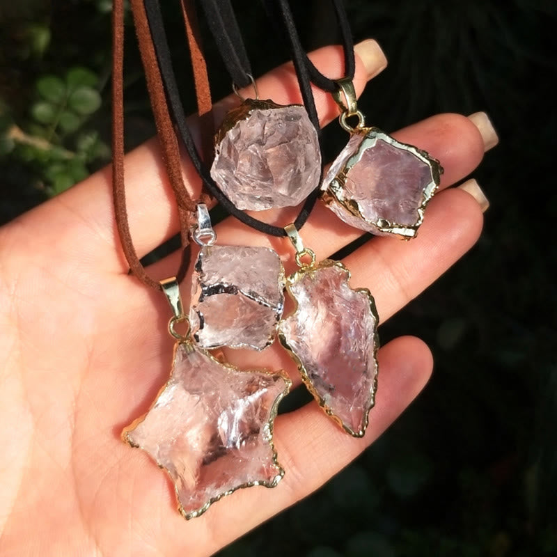 Olivenorma Ciondolo a forma di stella quadrata in cristallo bianco naturale 