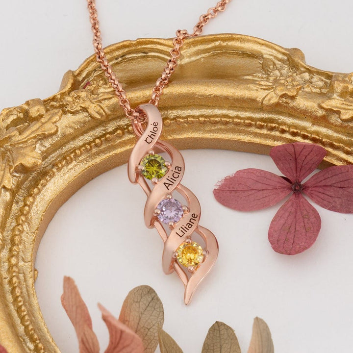 Collana personalizzata con incisioni e pietre portafortuna da 1 a 6