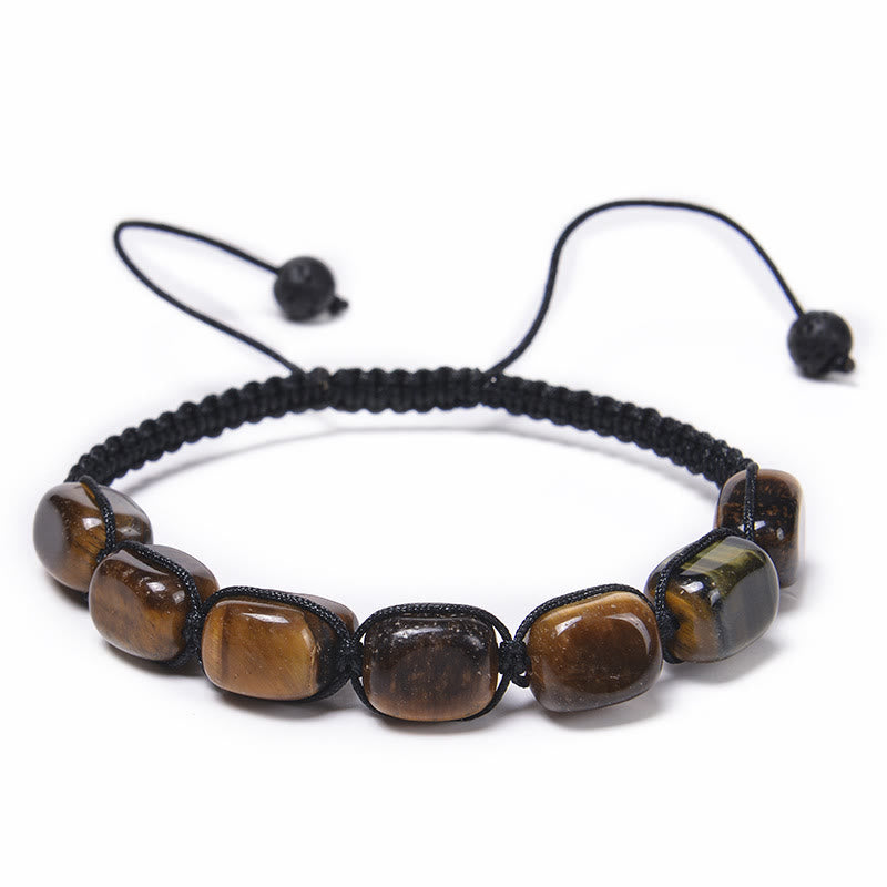Olivenorma 7 Chakra Cristallo Gemma Perline Braccialetto Intrecciato Uomo 