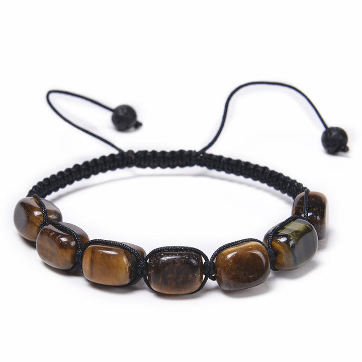 Olivenorma 7 Chakra Cristallo Gemma Perline Braccialetto Intrecciato Uomo 