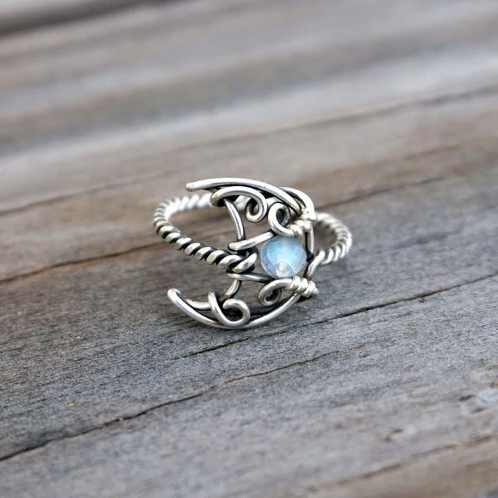 Collana con pietra di luna in argento e luna della Boemia Olivenorma
