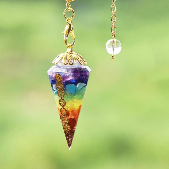 Pendolo divinatorio dell'orgone dei chakra Olivenorma