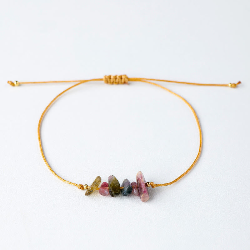 Bracciale intrecciato con pietre preziose irregolari "Nature's Healing Wishes" Olivenorma