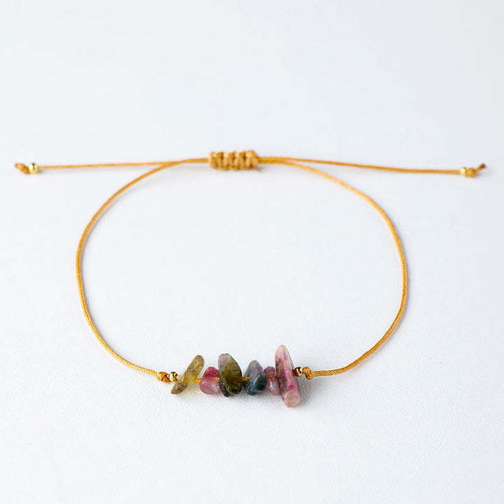 Bracciale intrecciato con pietre preziose irregolari "Nature's Healing Wishes" Olivenorma
