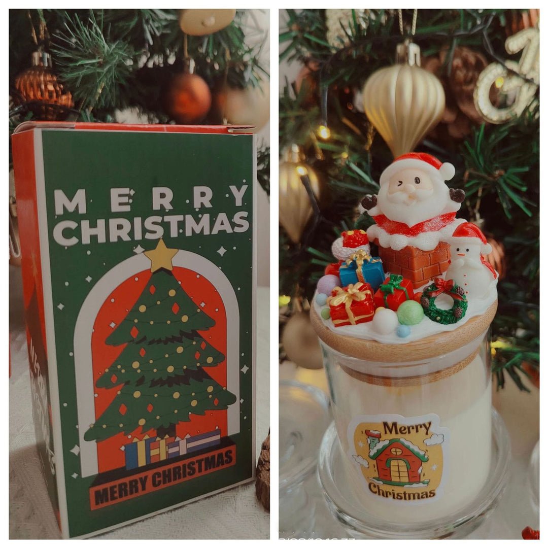 Candela decorativa natalizia di Babbo Natale Olivenorma 