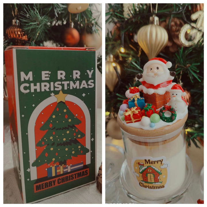 Candela decorativa natalizia di Babbo Natale Olivenorma 