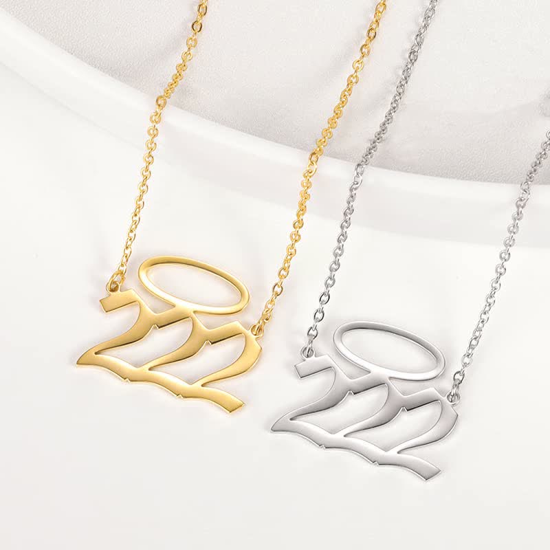 Collana con numero di angelo fortunato Olivenorma con apertura ad angelo 