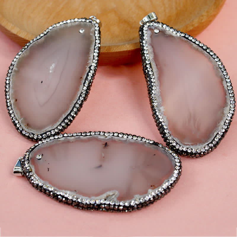 Collana in geode di cristallo naturale ornato Olivenorma