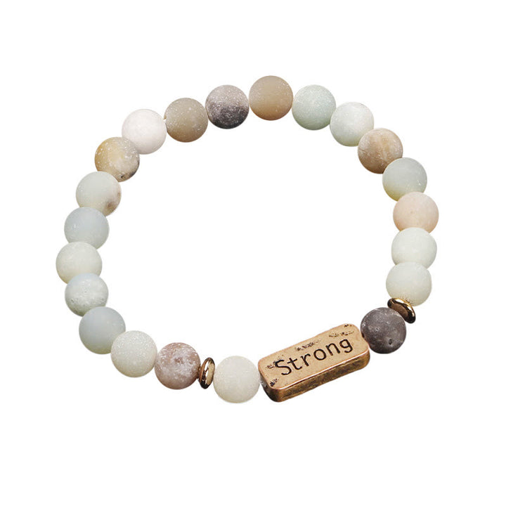Bracciale con incisione forte in pietra preziosa naturale Olivenorma