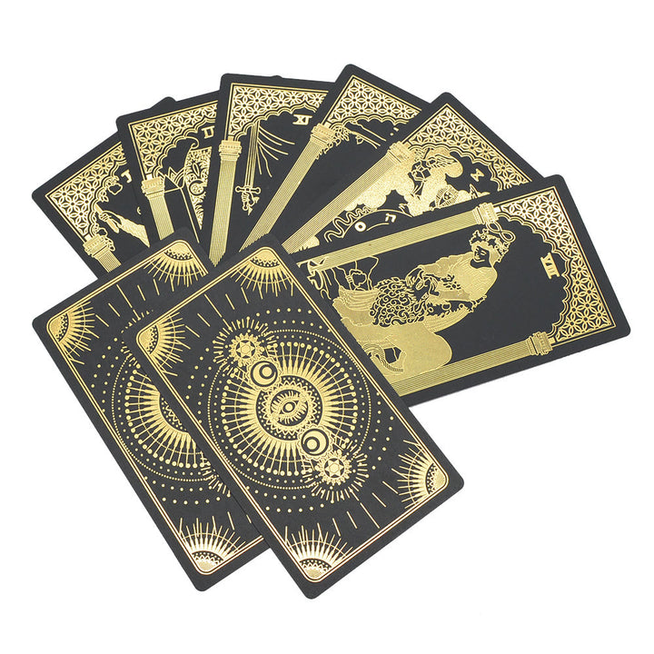 Olivenorma Bronzing Black Gold Foil Tarot Deck Carte
