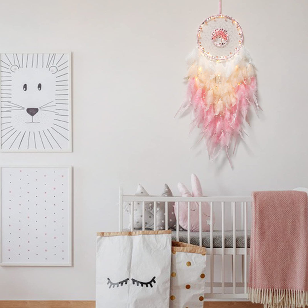 Olivenorma Crystal Tree Of Life Piuma Glow Dream Catcher 