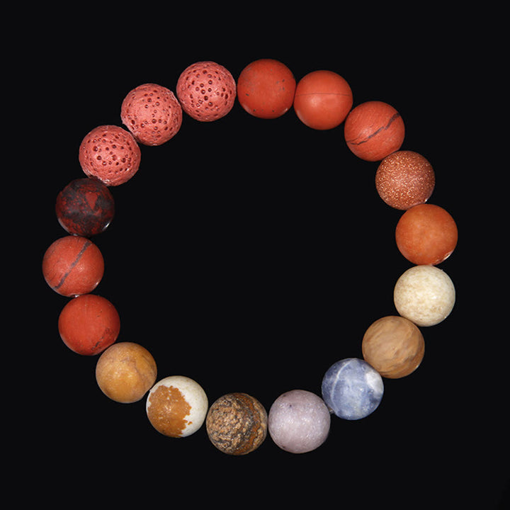 Olivenorma Bracciale Pianeta in Perline Naturali Satinate da 10 mm 
