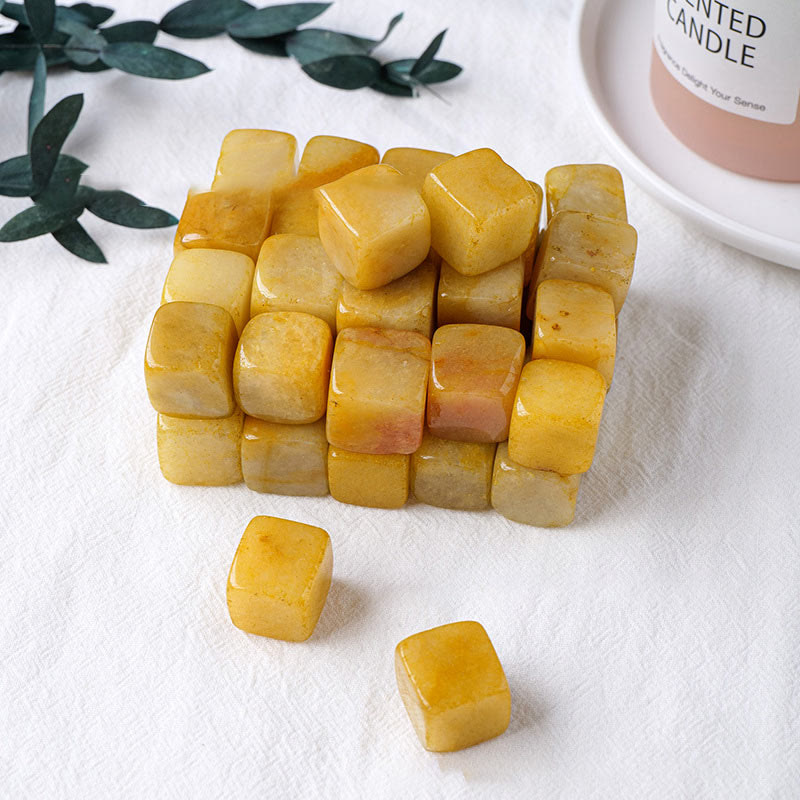 Olivenorma Agata gialla Cubo di cristallo Pietra naturale 