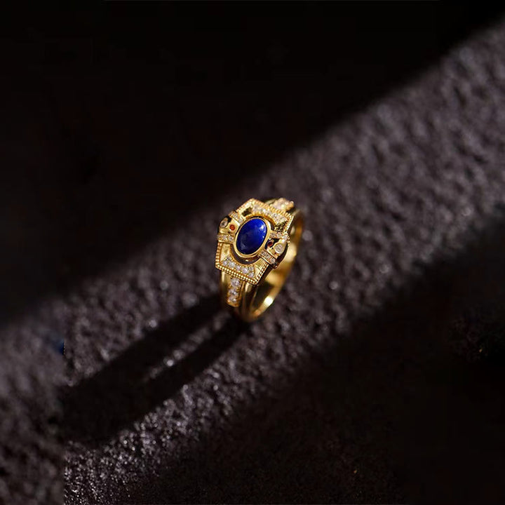 Anello regolabile Olivenorma Vintage Lapislazzuli