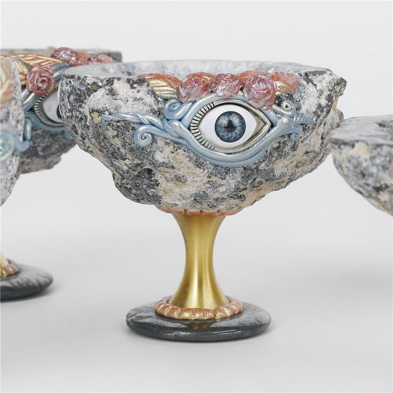 Decorazione con geode di cristallo naturale Olivenorma Santo Graal Malocchio 