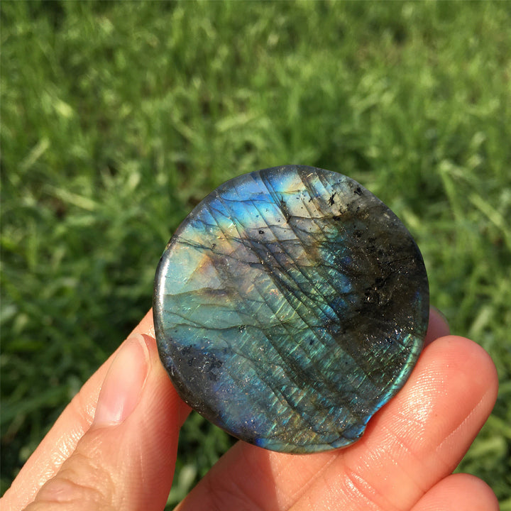 Decorazione in pietra preziosa totem di lupo labradorite naturale Olivenorma 