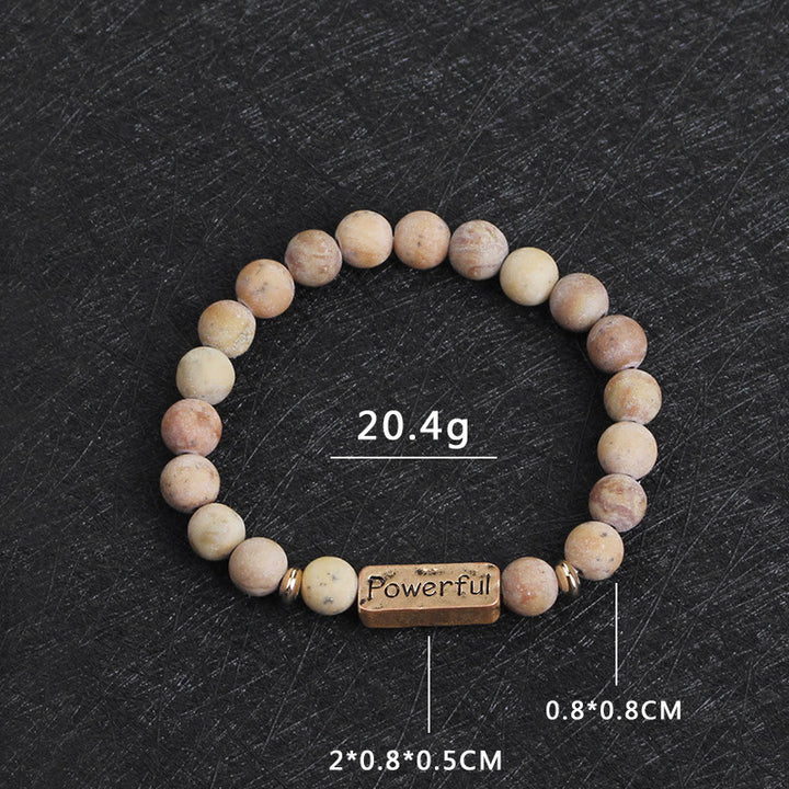 Bracciale con potente incisione Love Natural Gemstone Olivenorma