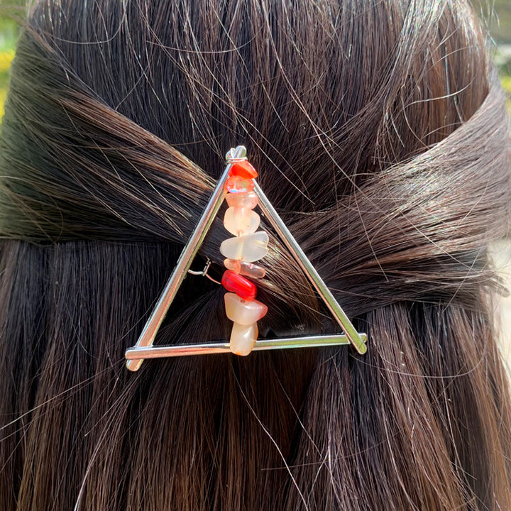 Olivenorma Crystal Triangle Ghiaia Geometrico Accessori per Capelli Pettine Forcina 