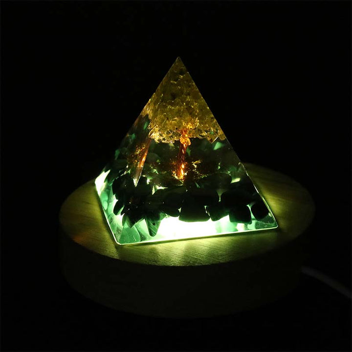 Olivenorma USB Pyramid Light Base Portalampada in legno 