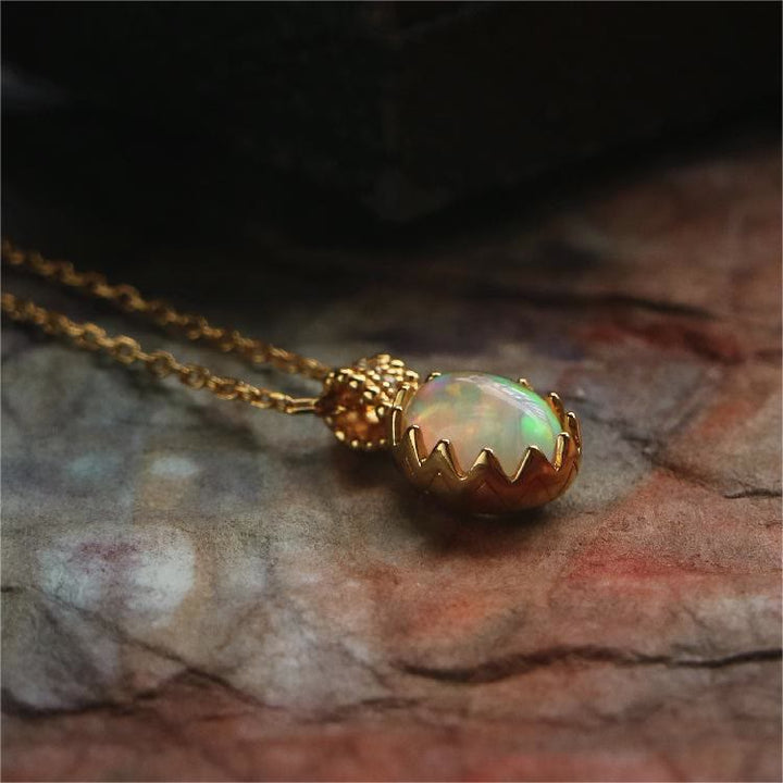 Collana con anello dorato giallo opale Olivenorma